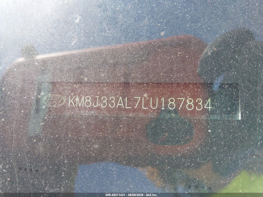 2020 Hyundai Tucson VIN KM8J33AL7LU187834 IAAI salvage auction — FRONT END, Salvage Title, sold $1,400 on 2026-07-15 (photo 9)