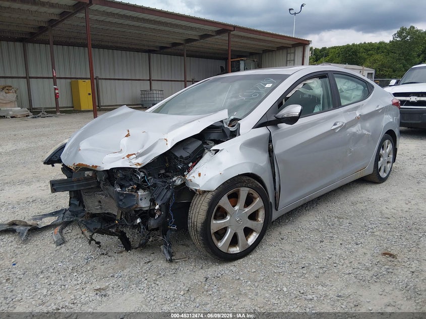 2013 Hyundai Elantra VIN KMHDH4AE5DU642719 IAAI salvage auction — FRONT & REAR, Salvage Title, sold $450 on 2026-07-08 (photo 2)