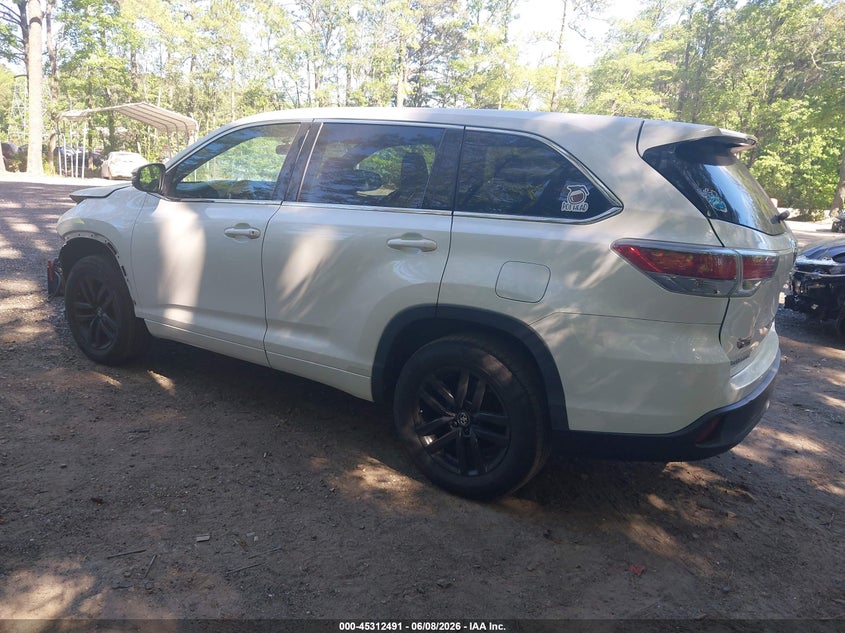 2016 Toyota Highlander VIN 5TDZARFH0GS020844 IAAI salvage auction — FRONT END, Salvage Title, sold $4,550 on 2026-07-07 (photo 3)