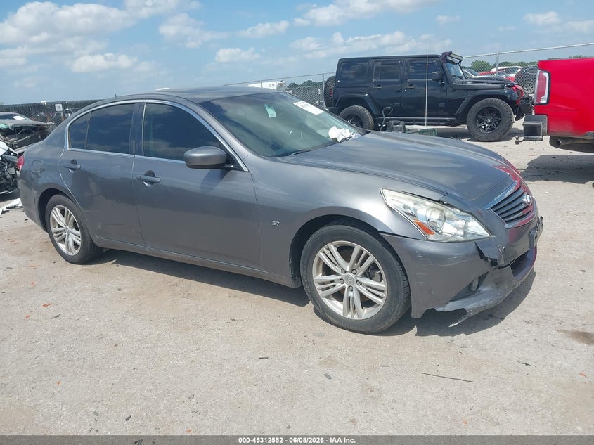 2015 Infiniti Q40 VIN JN1CV6AR3FM524004 IAAI salvage auction — LEFT SIDE, Salvage (Texas), sold $825 on 2026-07-28 (photo 1)