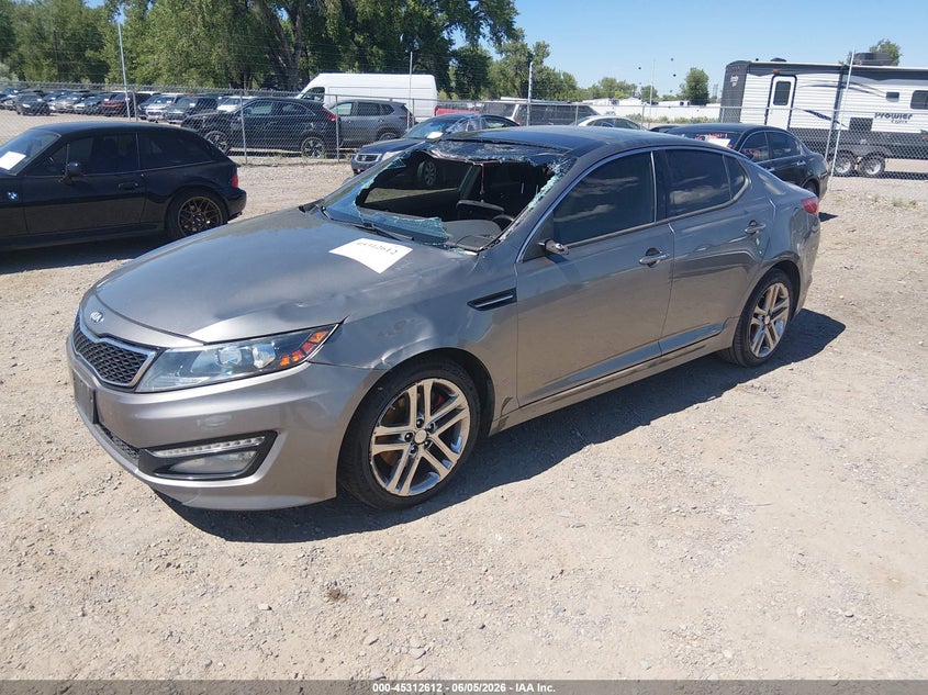 2013 Kia Optima VIN 5XXGR4A6XDG104787 IAAI salvage auction — LEFT FRONT, Salvage Title, sold $200 on 2026-07-22 (photo 2)