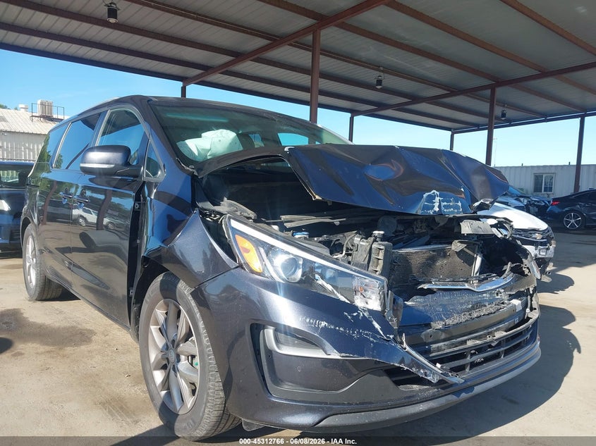2019 Kia SEDONA VIN KNDMB5C1XK6559889 IAAI salvage auction — FRONT END, Salvage (California), sold $1,000 on 2026-07-28 (photo 1)
