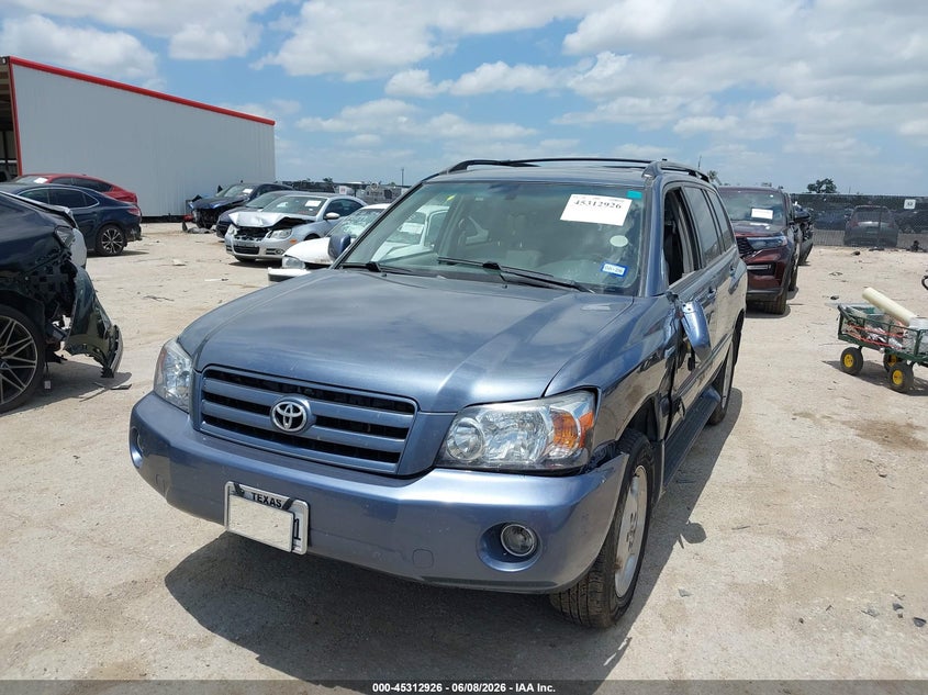 2005 Toyota Highlander VIN JTEEP21A050073280 IAAI salvage auction — LEFT FRONT, Salvage (Texas), sold $800 on 2026-07-28 (photo 2)