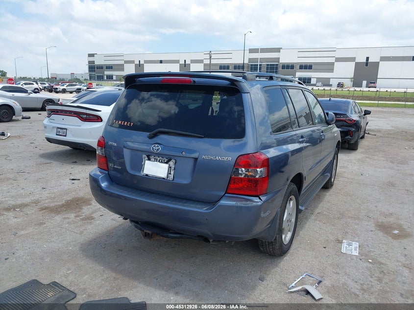 2005 Toyota Highlander VIN JTEEP21A050073280 IAAI salvage auction — LEFT FRONT, Salvage (Texas), sold $800 on 2026-07-28 (photo 4)