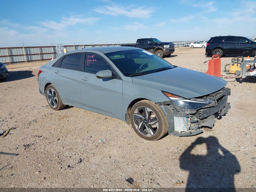 2023 Hyundai Elantra VIN KMHLS4AG9PU448309 IAAI salvage auction — LEFT FRONT, Salvage Title, sold $3,450 on 2026-07-29 (photo 1)