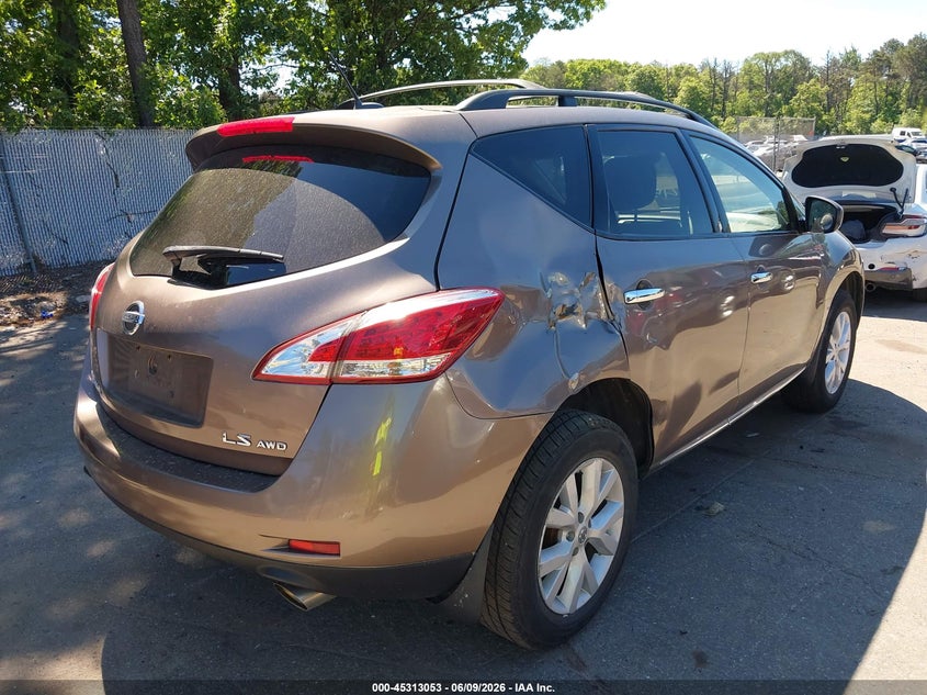 2012 Nissan Murano VIN JN8AZ1MW7CW222202 IAAI salvage auction — RIGHT SIDE, Salvage Title, sold $425 on 2026-07-14 (photo 4)