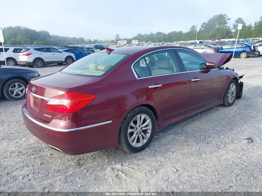 2013 Hyundai Genesis VIN KMHGC4DD4DU227602 IAAI salvage auction — FRONT END, Salvage Title, sold $1,000 on 2026-07-09 (photo 4)