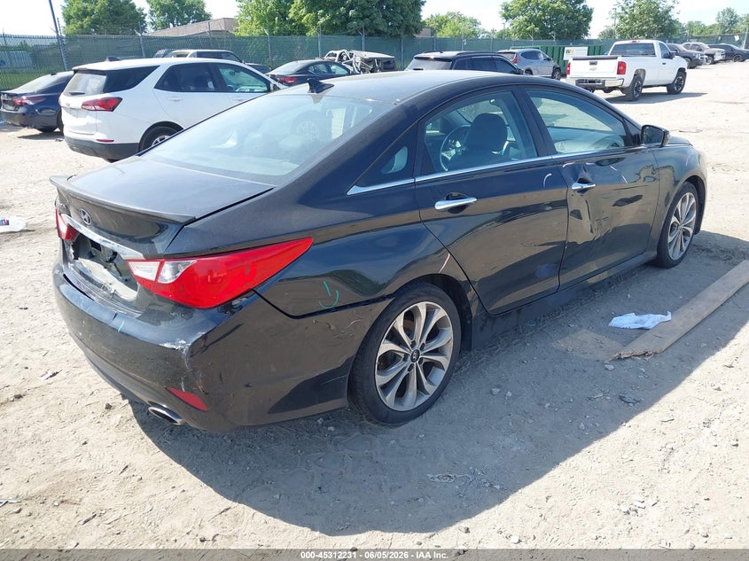 2014 Hyundai Sonata VIN 5NPEC4AC6EH901140 IAAI salvage auction — REAR END, Salvage Title, sold $25 on 2026-07-24 (photo 4)