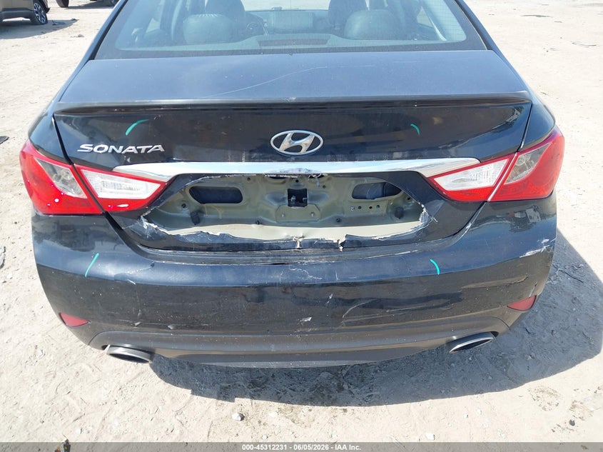 2014 Hyundai Sonata VIN 5NPEC4AC6EH901140 IAAI salvage auction — REAR END, Salvage Title, sold $25 on 2026-07-24 (photo 6)