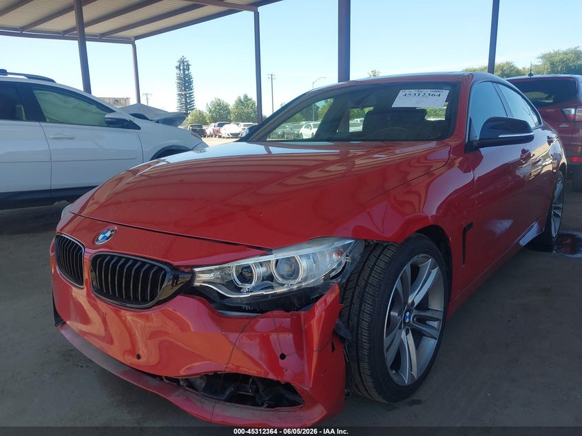 2015 BMW 4er VIN WBA4A9C55FGL86096 IAAI salvage auction — LEFT FRONT, Salvage Title, sold $3,150 on 2026-08-18 (photo 2)