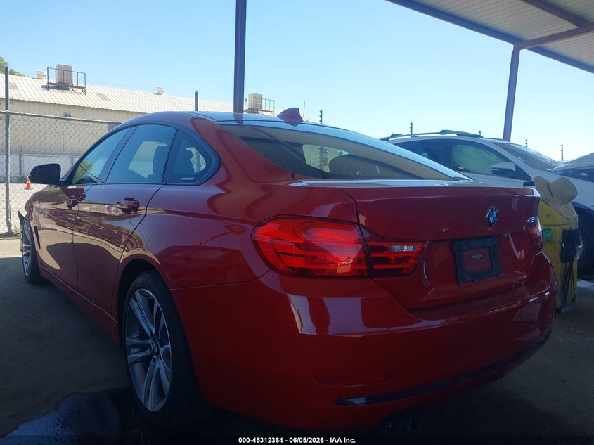 2015 BMW 4er VIN WBA4A9C55FGL86096 IAAI salvage auction — LEFT FRONT, Salvage Title, sold $3,150 on 2026-08-18 (photo 3)