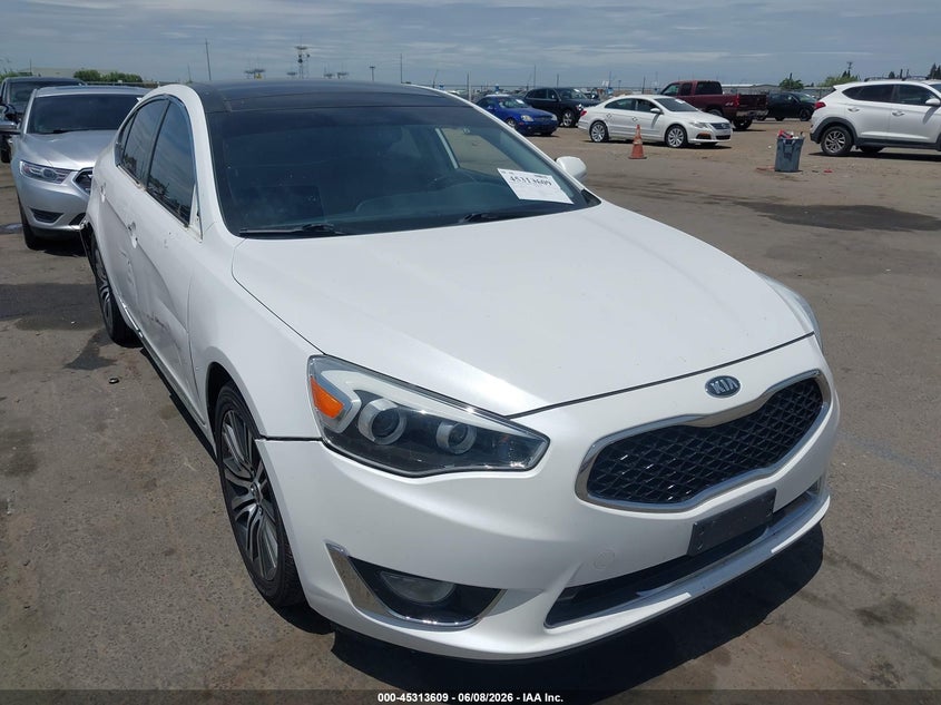 2014 Kia Cadenza VIN KNALN4D76E5127081 IAAI salvage auction — RIGHT SIDE, Salvage Title, sold $1,400 on 2026-07-29 (photo 1)