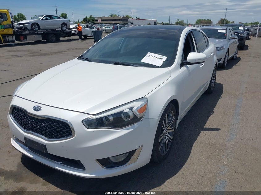 2014 Kia Cadenza VIN KNALN4D76E5127081 IAAI salvage auction — RIGHT SIDE, Salvage Title, sold $1,400 on 2026-07-29 (photo 2)