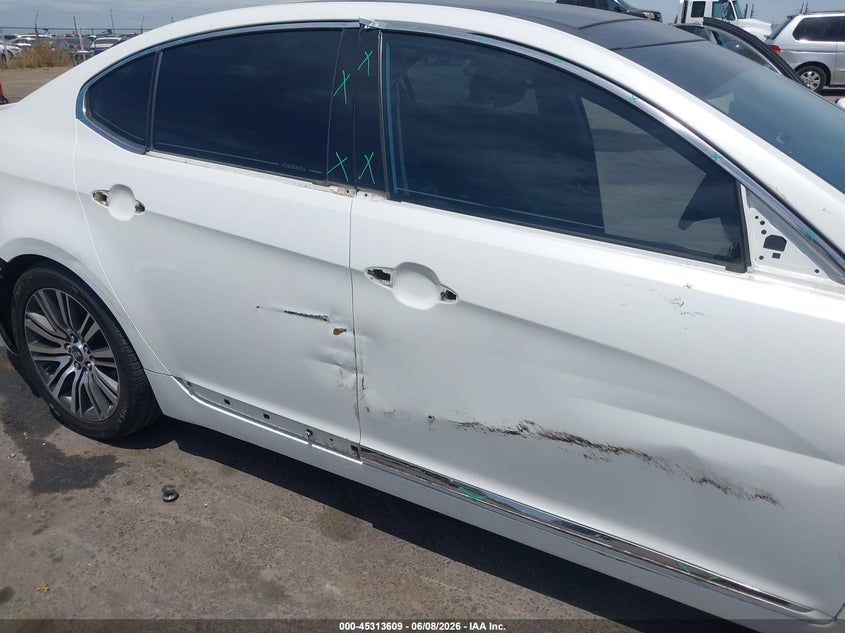 2014 Kia Cadenza VIN KNALN4D76E5127081 IAAI salvage auction — RIGHT SIDE, Salvage Title, sold $1,400 on 2026-07-29 (photo 6)