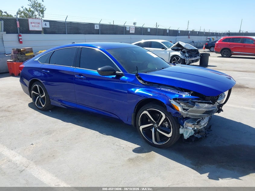 2022 Honda Accord VIN 1HGCV1F30NA055184 IAAI salvage auction — FRONT END, Salvage Title, sold $3,750 on 2026-08-01 (photo 1)