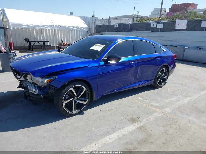 2022 Honda Accord VIN 1HGCV1F30NA055184 IAAI salvage auction — FRONT END, Salvage Title, sold $3,750 on 2026-08-01 (photo 2)