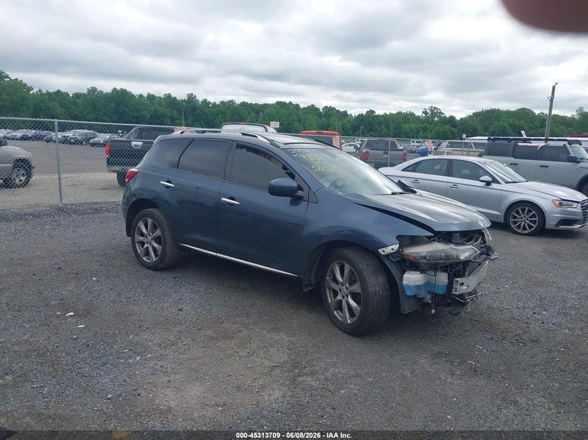 2014 Nissan Murano VIN JN8AZ1MW0EW533831 IAAI salvage auction — FRONT END, Salvage Title, sold $250 on 2026-07-06 (photo 1)