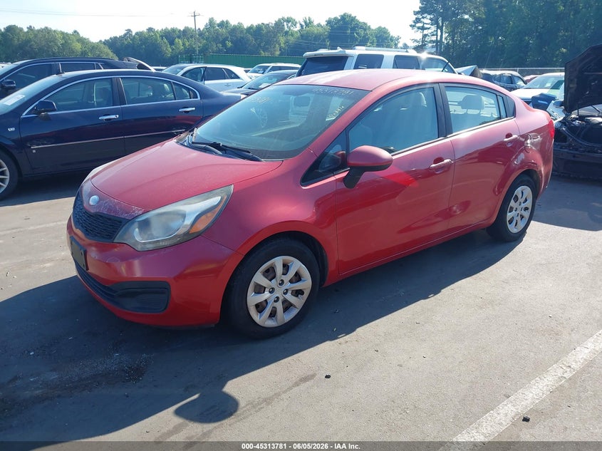 2013 Kia Rio VIN KNADM4A3XD6215455 IAAI salvage auction — NORMAL WEAR, Clear (North Carolina), sold $325 on 2026-07-15 (photo 2)
