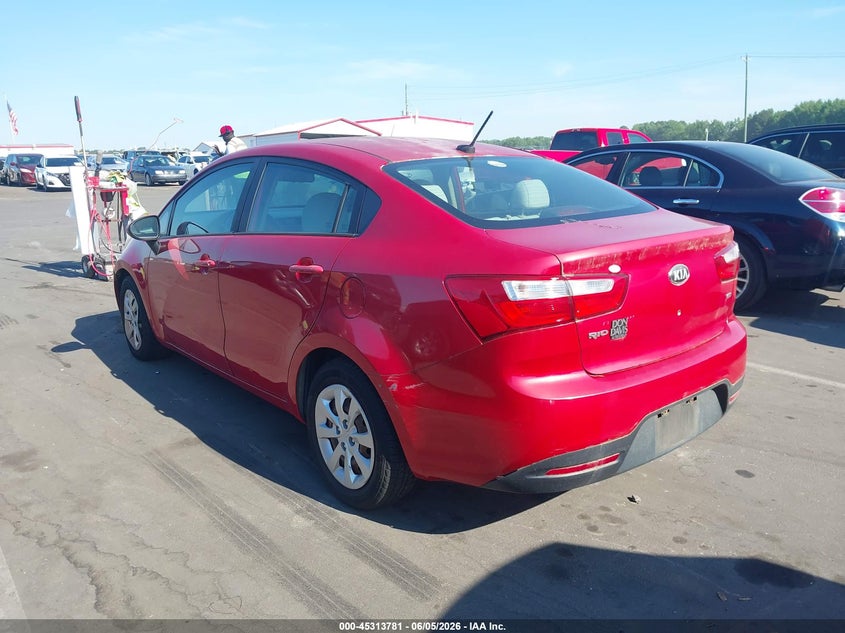 2013 Kia Rio VIN KNADM4A3XD6215455 IAAI salvage auction — NORMAL WEAR, Clear (North Carolina), sold $325 on 2026-07-15 (photo 3)
