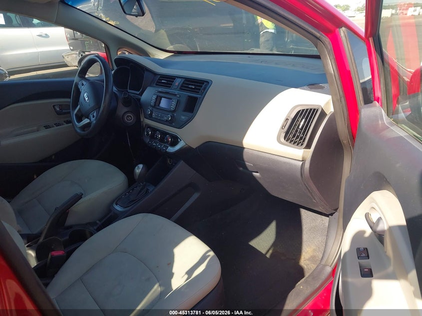 2013 Kia Rio VIN KNADM4A3XD6215455 IAAI salvage auction — NORMAL WEAR, Clear (North Carolina), sold $325 on 2026-07-15 (photo 5)
