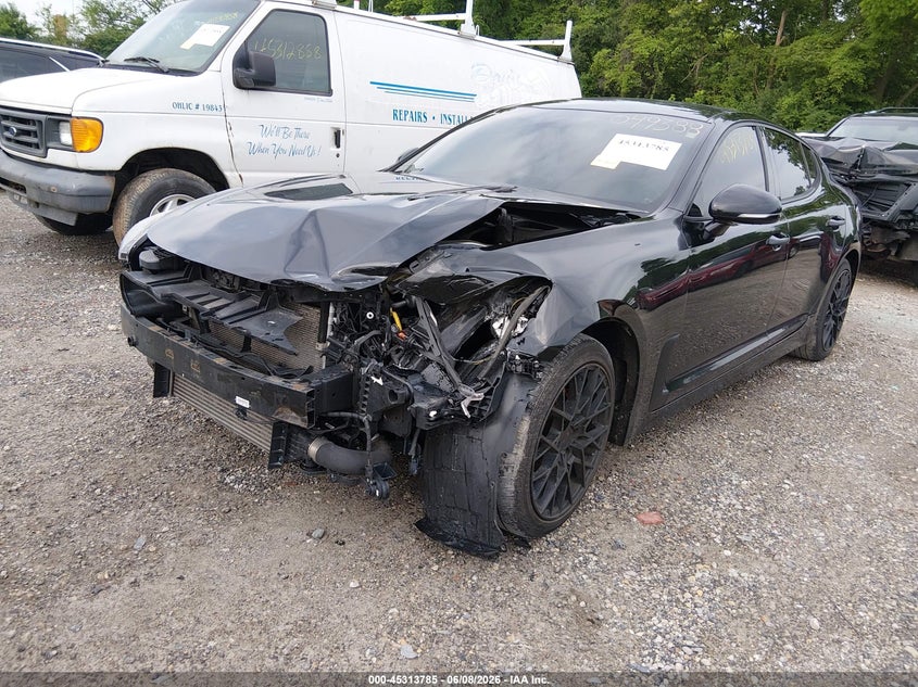 2019 Kia Stinger VIN KNAE15LA7K6049388 IAAI salvage auction — FRONT END, Salvage Title, sold $2,100 on 2026-07-14 (photo 2)