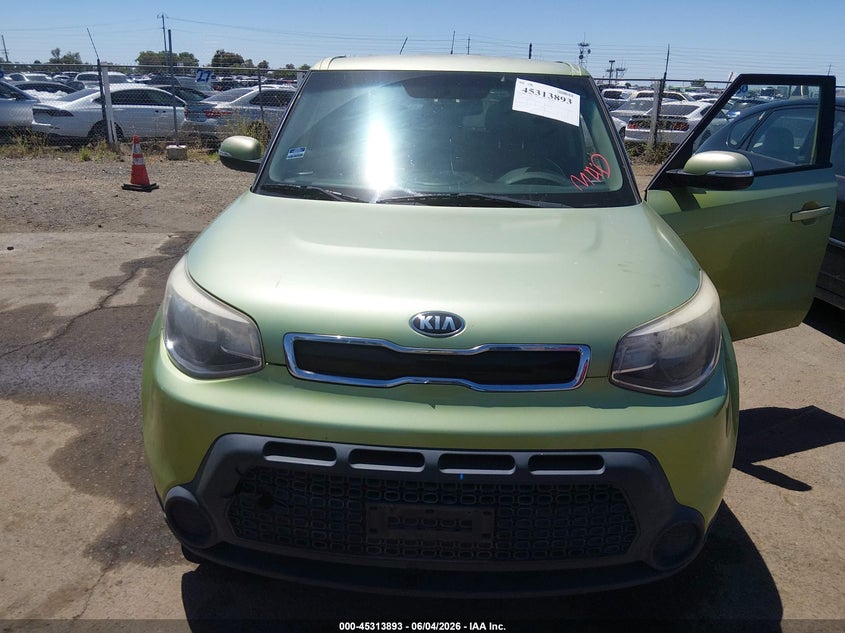 2014 Kia Soul VIN KNDJP3A59E7723887 IAAI salvage auction — NORMAL WEAR, Salvage Title, sold $975 on 2026-07-15 (photo 6)