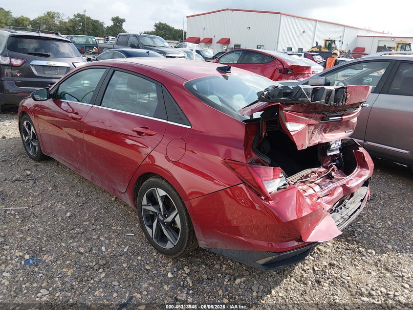 2023 Hyundai Elantra VIN KMHLN4AJ1PU080405 IAAI salvage auction — REAR END, Salvage (Texas), sold $2,700 on 2026-07-28 (photo 3)