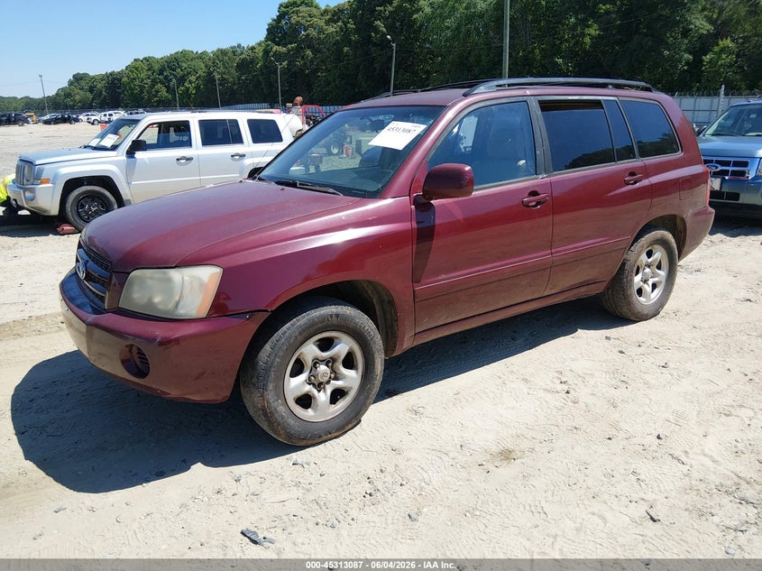 2003 Toyota Highlander VIN JTEGF21AX30084568 IAAI salvage auction — NORMAL WEAR, Clear (Georgia), sold $550 on 2026-07-16 (photo 2)