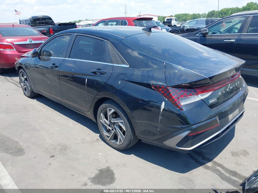 2025 Hyundai Elantra VIN KMHLS4DG9SU853784 IAAI salvage auction — FRONT END, Salvage (North Carolina), sold $4,950 on 2026-07-22 (photo 3)