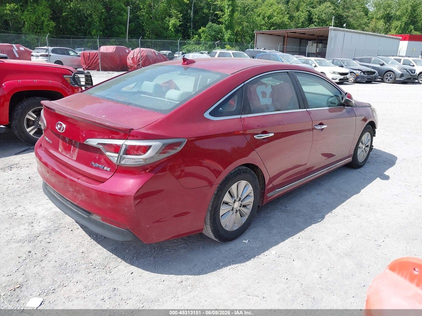 2016 Hyundai Sonata VIN KMHE24L19GA016113 IAAI salvage auction — FRONT END, Salvage Title, sold $550 on 2026-07-28 (photo 4)