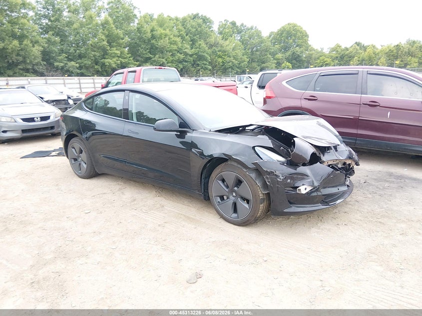 2022 Tesla Model 3 VIN 5YJ3E1EB3NF228579 IAAI salvage auction — FRONT END, Salvage Title, sold $7,600 on 2026-07-31 (photo 1)