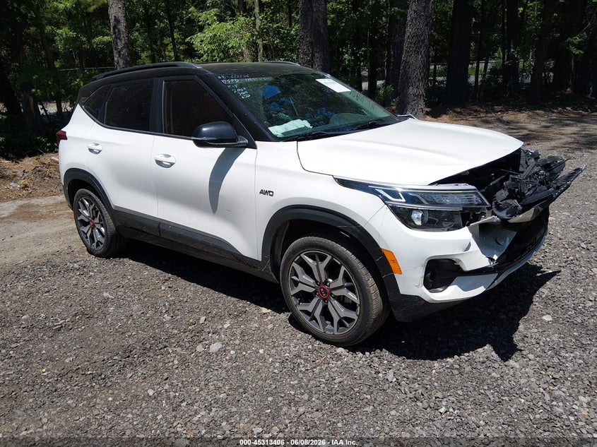 2021 Kia Seltos VIN KNDEUCA24M7193519 IAAI salvage auction — FRONT END, Salvage Title, sold $2,100 on 2026-07-28 (photo 1)