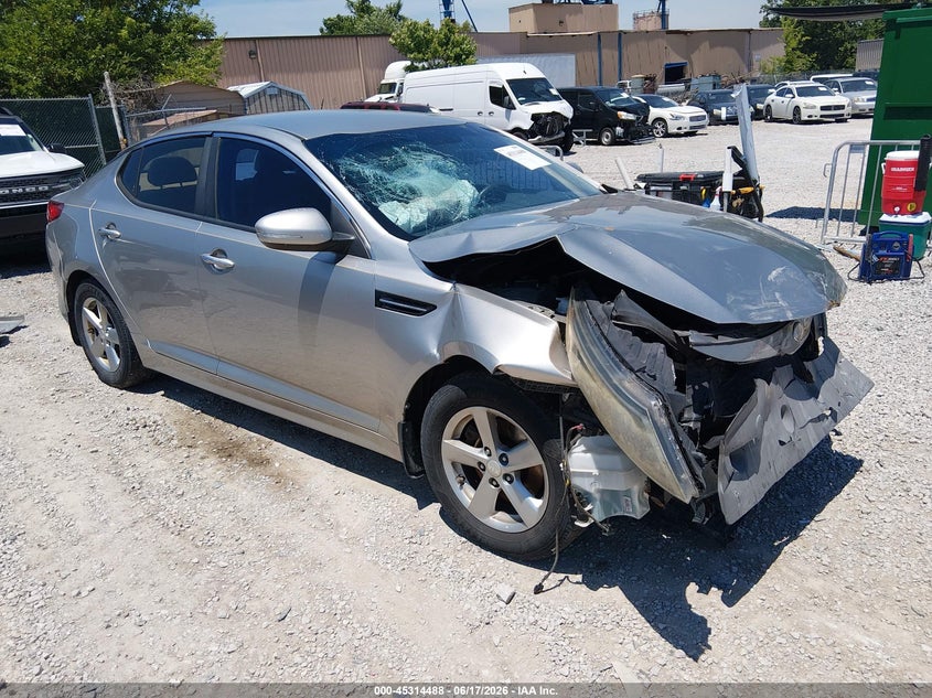 2015 Kia Optima VIN 5XXGM4A74FG384281 IAAI salvage auction — FRONT END, Salvage (Idaho), sold $250 on 2026-07-15 (photo 1)