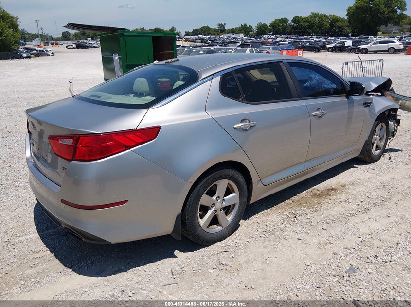 2015 Kia Optima VIN 5XXGM4A74FG384281 IAAI salvage auction — FRONT END, Salvage (Idaho), sold $250 on 2026-07-15 (photo 4)