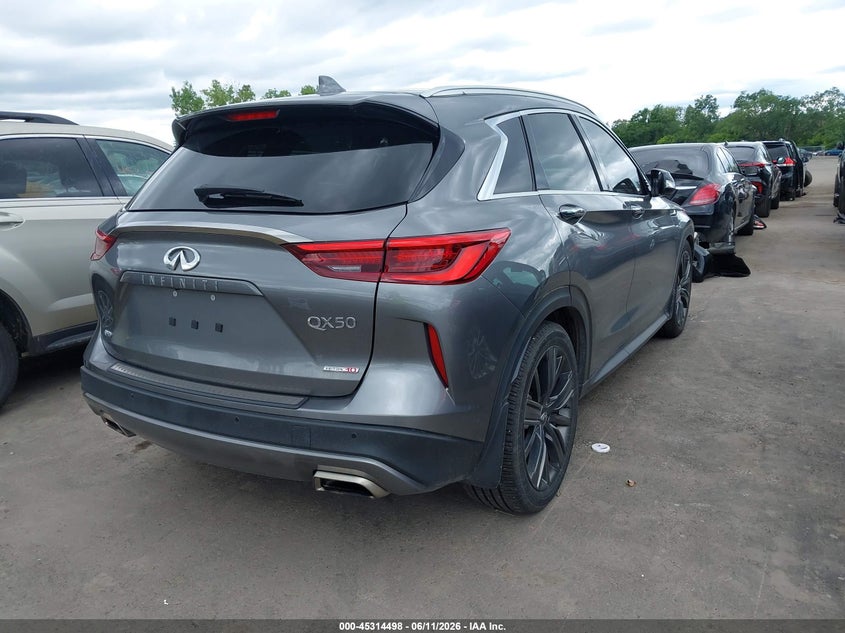 2020 Infiniti Qx50 VIN 3PCAJ5M34LF111725 IAAI salvage auction — HAIL, Salvage Title, sold $9,700 on 2026-08-06 (photo 4)