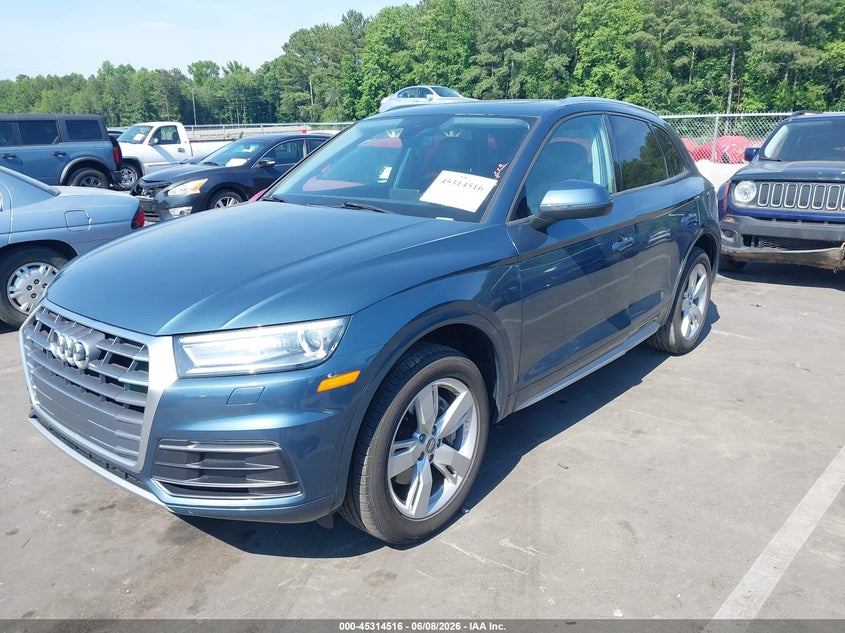 2018 Audi Q5 VIN WA1ANAFY8J2010123 IAAI salvage auction — WATER/FLOOD, Salvage Title, sold $5,600 on 2026-07-10 (photo 2)