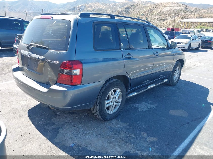 2005 Toyota Highlander VIN JTEGD21A850111081 IAAI salvage auction — NORMAL WEAR, Clear (California), sold $700 on 2026-07-22 (photo 4)