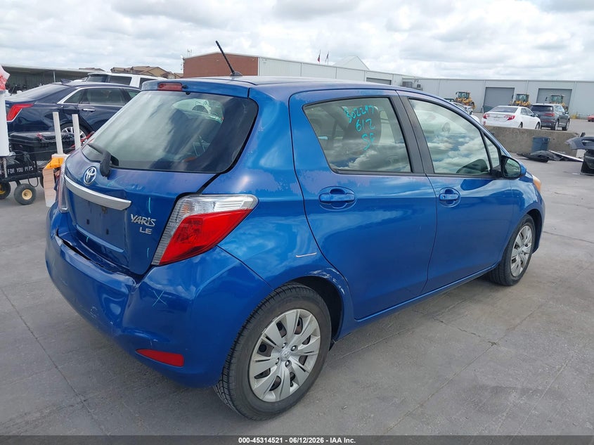 2013 Toyota Yaris VIN JTDKTUD36DD561118 IAAI salvage auction — REAR END, Original (Texas), sold $3,500 on 2026-07-22 (photo 4)
