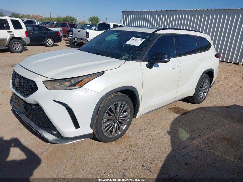2021 Toyota Highlander VIN 5TDJZRAH0MS045493 IAAI salvage auction — FRONT END, Salvage (Arizona), sold $16,650 on 2026-07-30 (photo 2)