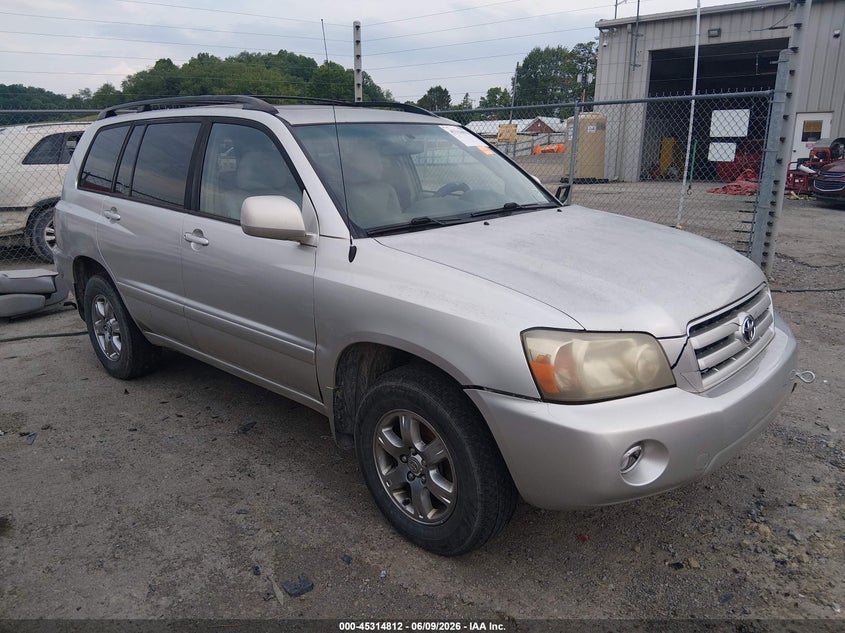 2006 Toyota Highlander VIN JTEHP21A860185131 IAAI salvage auction — NORMAL WEAR, Clear-Dealer Only (West Virginia), sold $275 on 2026-07-23 (photo 1)