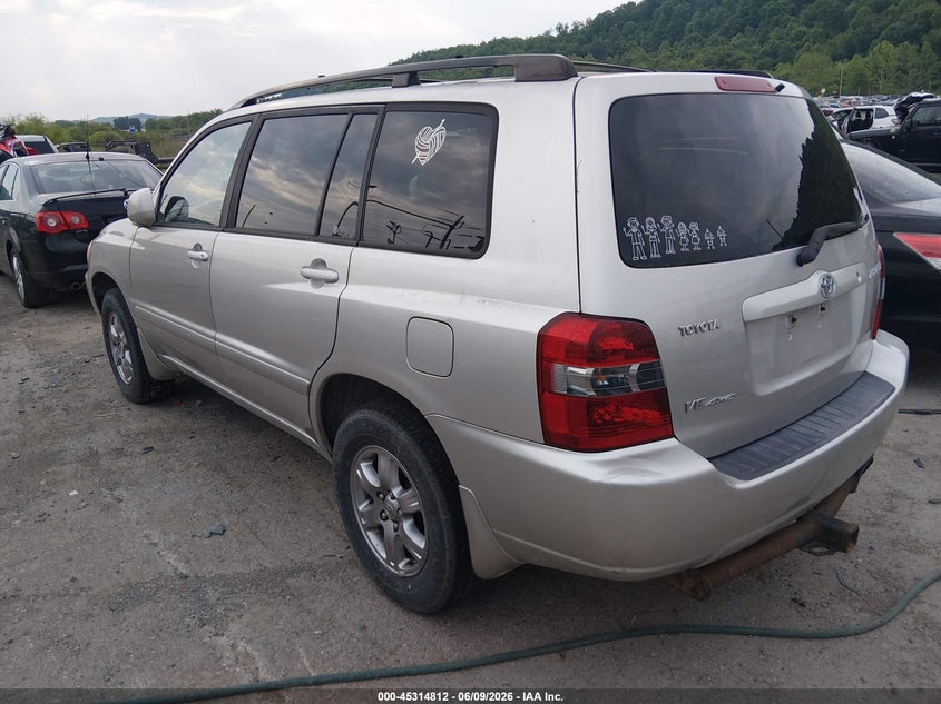 2006 Toyota Highlander VIN JTEHP21A860185131 IAAI salvage auction — NORMAL WEAR, Clear-Dealer Only (West Virginia), sold $275 on 2026-07-23 (photo 3)