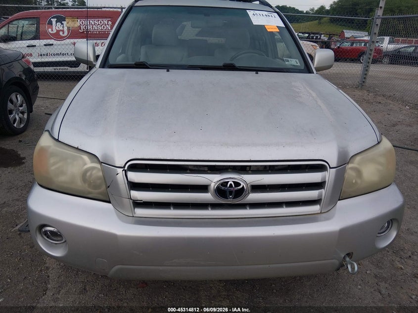 2006 Toyota Highlander VIN JTEHP21A860185131 IAAI salvage auction — NORMAL WEAR, Clear-Dealer Only (West Virginia), sold $275 on 2026-07-23 (photo 6)