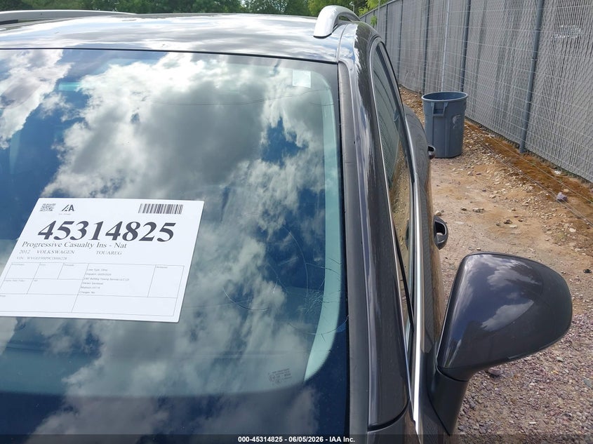2012 Volkswagen Touareg VIN WVGEF9BP9CD006228 IAAI salvage auction — HAIL, Salvage Title, sold $875 on 2026-07-08 (photo 6)