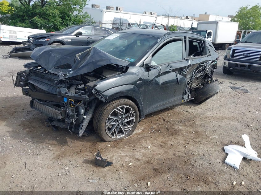 2022 Hyundai Kona VIN KM8K3CA37NU771075 IAAI salvage auction — ENGINE DAMAGE, Salvage (Pennsylvania), sold $750 on 2026-07-31 (photo 2)