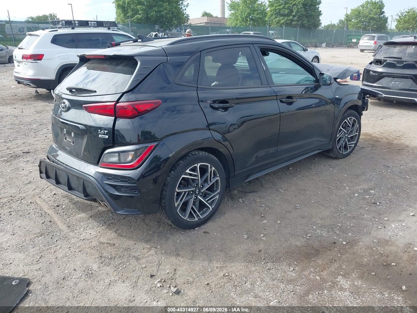 2022 Hyundai Kona VIN KM8K3CA37NU771075 IAAI salvage auction — ENGINE DAMAGE, Salvage (Pennsylvania), sold $750 on 2026-07-31 (photo 4)