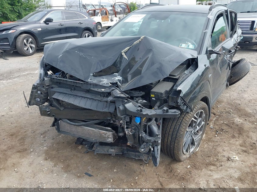 2022 Hyundai Kona VIN KM8K3CA37NU771075 IAAI salvage auction — ENGINE DAMAGE, Salvage (Pennsylvania), sold $750 on 2026-07-31 (photo 6)