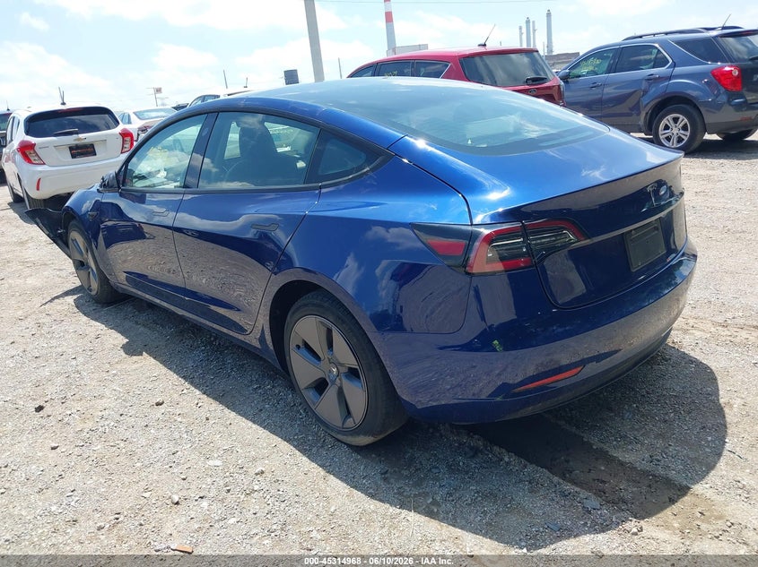 2023 Tesla Model 3 VIN 5YJ3E1EA7PF503798 IAAI salvage auction — REPOSSESSION, Salvage Title, sold $725 on 2026-07-29 (photo 3)