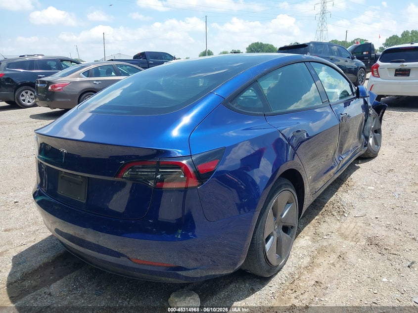 2023 Tesla Model 3 VIN 5YJ3E1EA7PF503798 IAAI salvage auction — REPOSSESSION, Salvage Title, sold $725 on 2026-07-29 (photo 4)