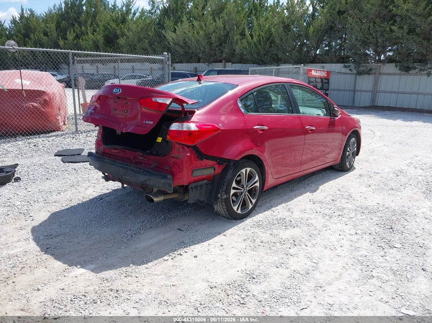 2014 Kia Forte VIN KNAFX4A81E5232020 IAAI salvage auction — REAR END, Salvage Title, sold $1,050 on 2026-07-23 (photo 4)