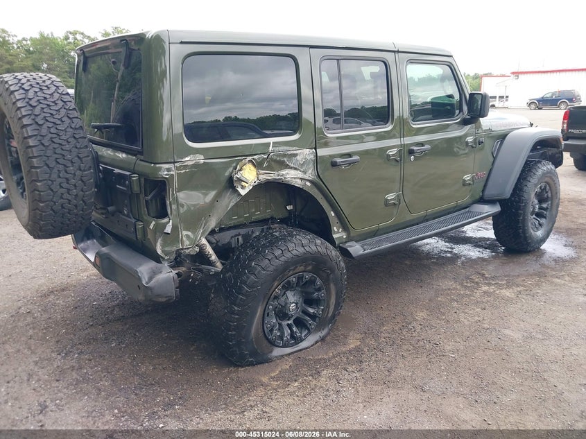 2021 Jeep Wrangler / VIN 1C4HJXFN3MW608268 IAAI salvage auction — REAR END, Salvage Title, sold $9,000 on 2026-07-18 (photo 4)